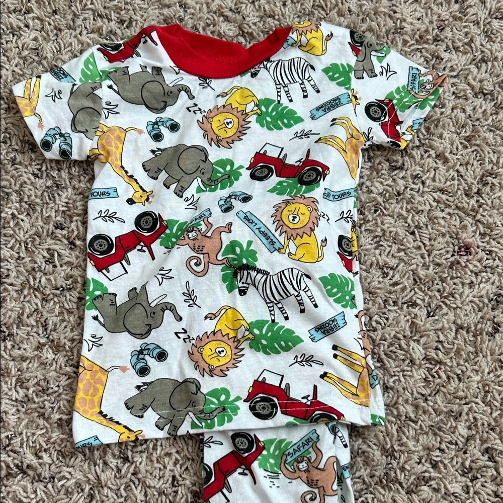 Colorful Animal Print Kids Pajama Set